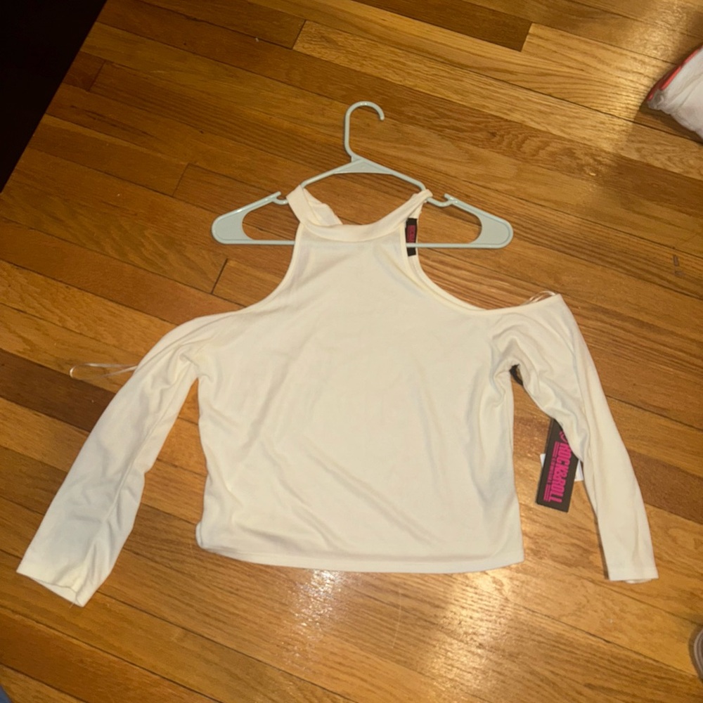 Rock & Roll Cowgirl Cream Cut Out Bodysuit Crop Top